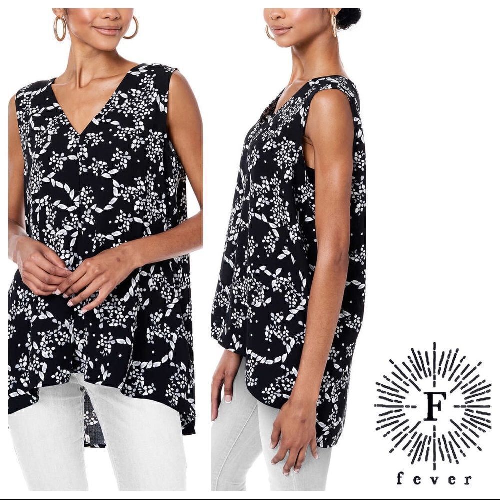 FEVER Ladies Versatile High-Low Sleeveless Tunic - Sizes S & M left